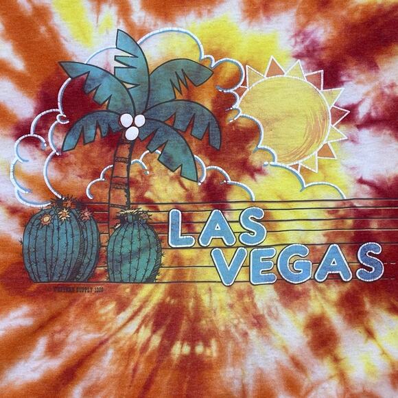 Vtg Screen Stars T-Shirt Adult 2XL Las Vegas Desert Tie Dye Single Stitch 80s - Picture 3 of 11
